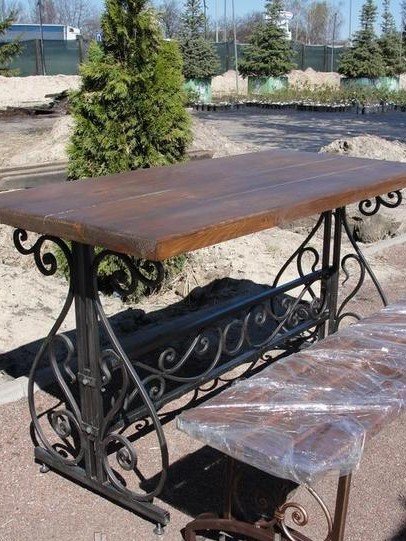 Садовий набір (стіл кований+2 лавки) MS-NS-102